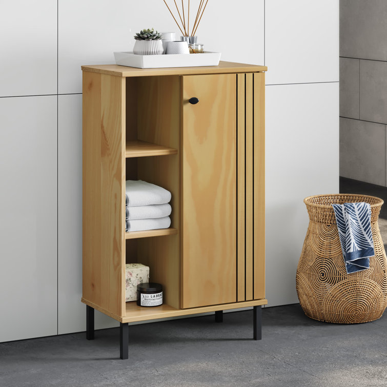 Latitude Run Auriville Solid Wood Freestanding Bathroom Cabinet ...